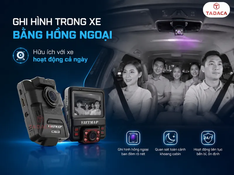 Ghi hình trong xe bằng hồng ngoại, hữu ích với xe hoạt động cả ngày