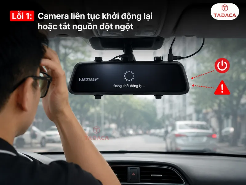 Camera liên tục khởi động lại hoặc tắt nguồn đột ngột