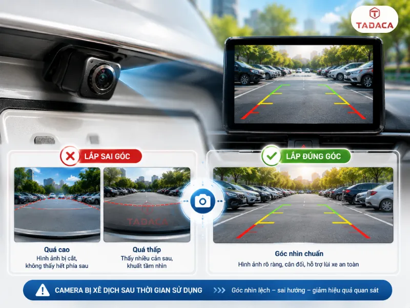 Góc lắp đặt sai hoặc camera bị xê dịch