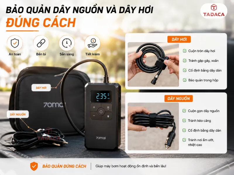 Bảo quản dây nguồn và dây hơi đúng cách