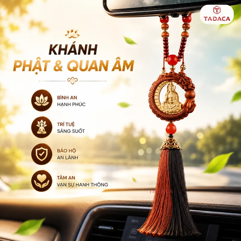 Khánh Treo Xe Hình Phật Và Quan Âm