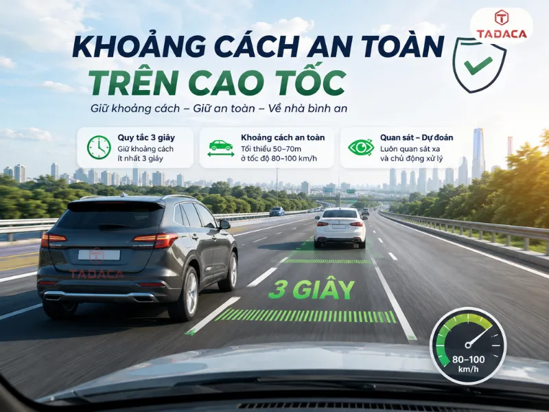 Cách tính khoảng cách an toàn trên cao tốc nguyên tắc 3 giây