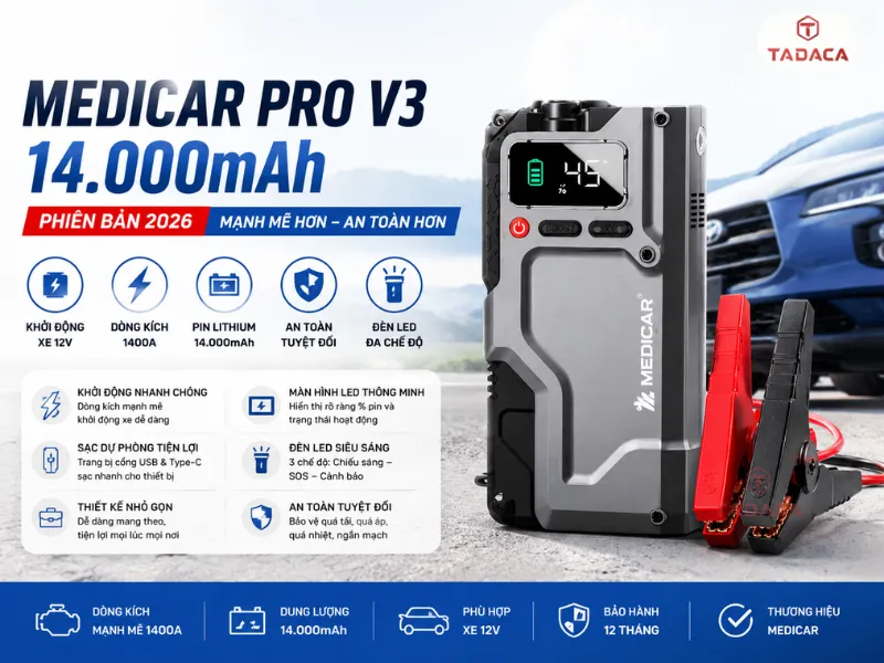 Medicar PRO V3 14.000mAh, phiên bản 2026