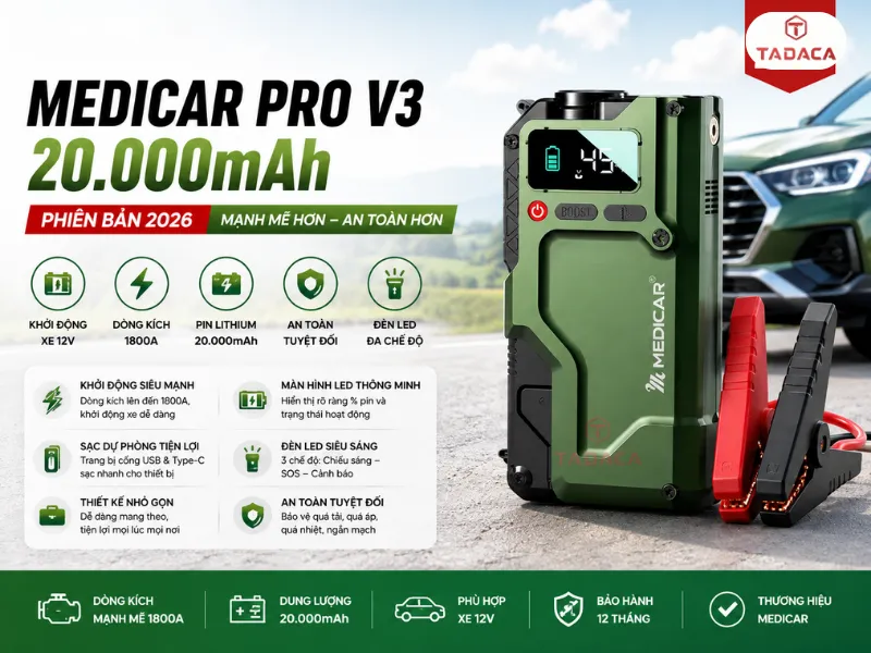 Medicar PRO V3 20.000mAh, phiên bản 2026