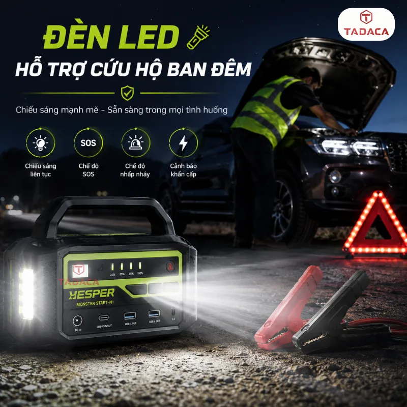 Đèn LED kích bình yesper hỗ trợ cứu hộ ban đêm