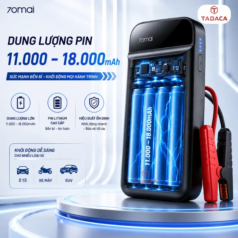 dung lượng pin kích bình xiaomi 70mai