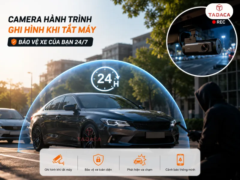 Camera hành trình ghi hình khi tắt máy nhờ Parking Mode