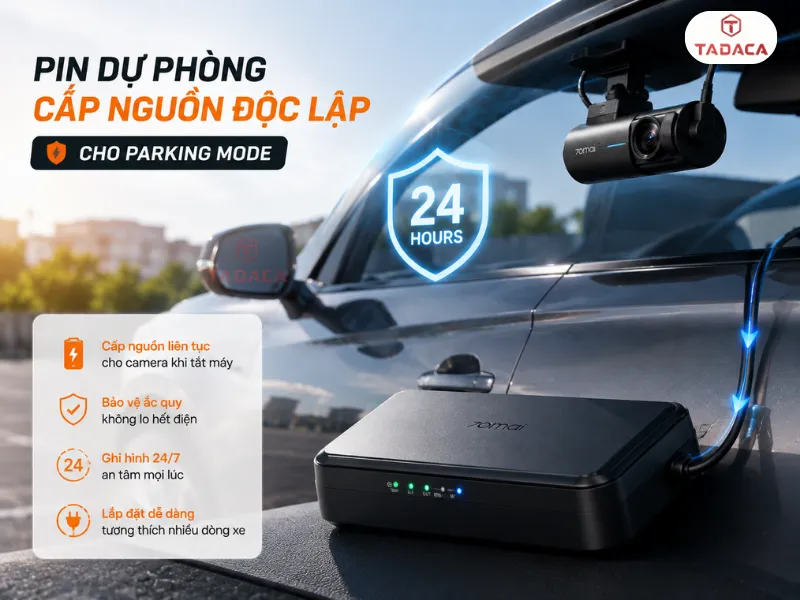 Pin dự phòng cấp nguồn độc lập cho Parking Mode