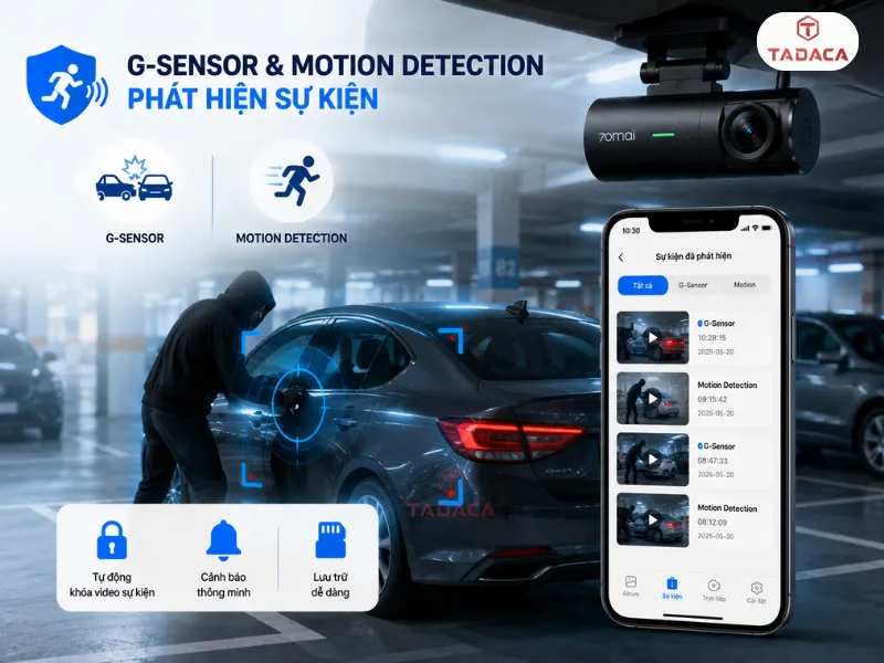 G-Sensor và Motion Detection phát hiện sự kiện