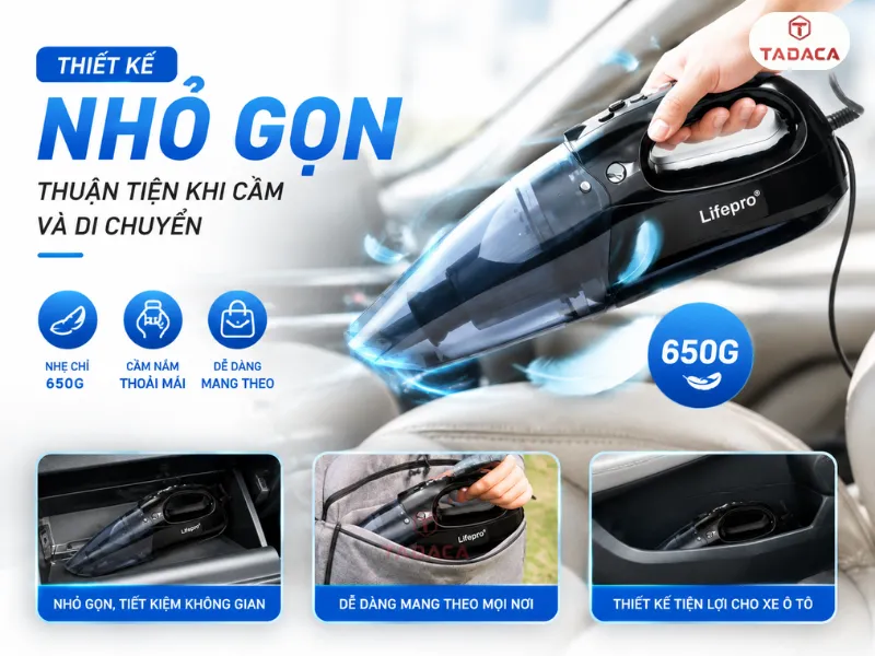 Thiết kế nhỏ gọn, thuận tiện khi cầm và di chuyển