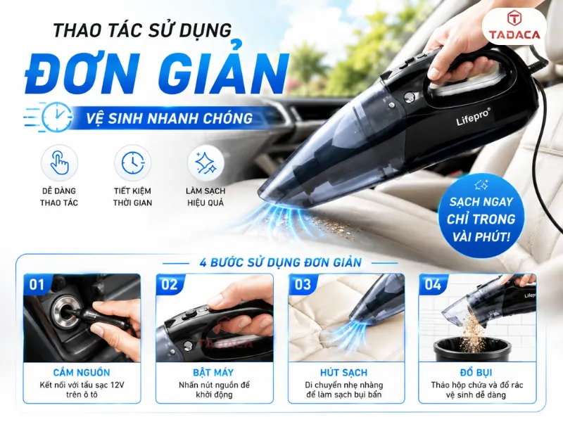 Thao tác sử dụng đơn giản, phù hợp vệ sinh nhanh