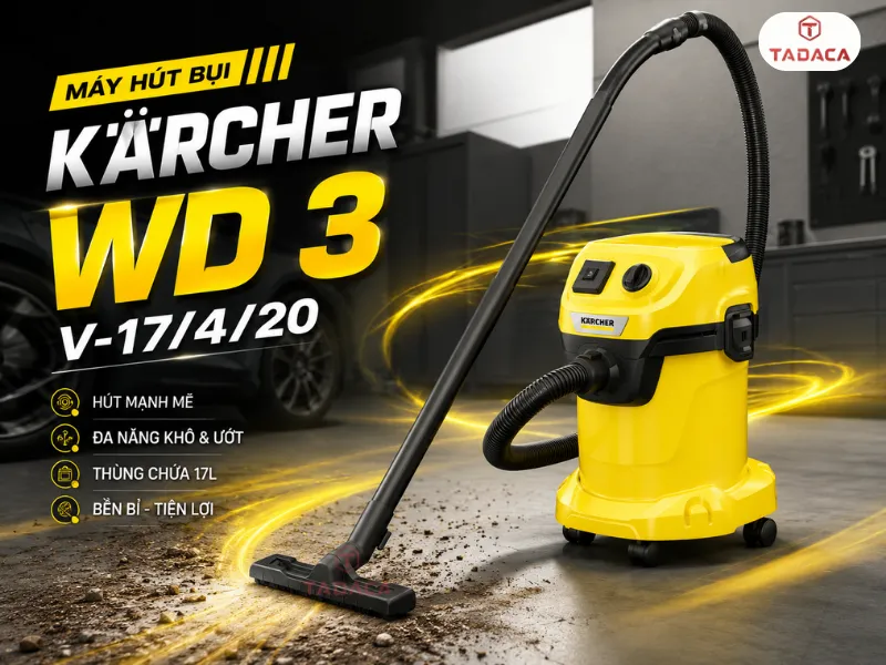 Karcher WD 3 V 17/4/20 linh hoạt cho chăm sóc ô tô