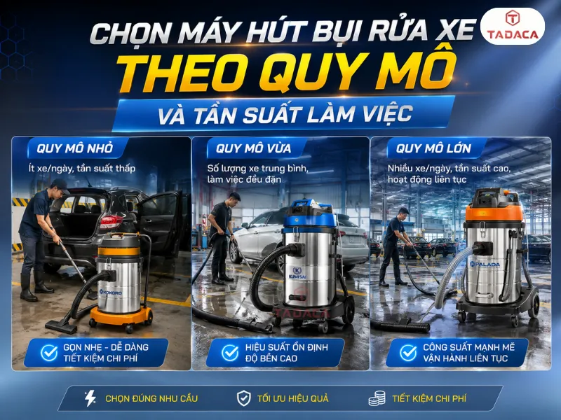 Máy hút bụi rửa xe bền bỉ cần đáp ứng những tiêu chí nào?