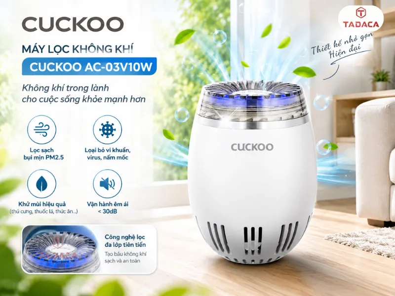 điểm vượt trội của máy lọc không khí Cuckoo AC-03V10W