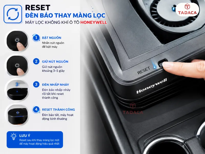 Cách reset đèn báo thay màng lọc ô tô Honeywell