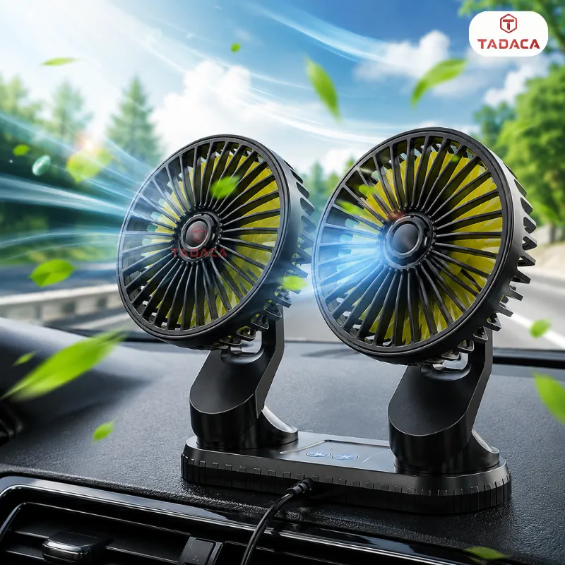 Quạt Đôi Mini 12V Ô Tô Cao Cấp Nhật Bản