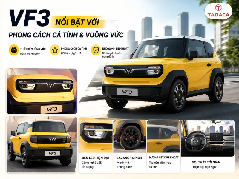 VF3 nổi bật với phong cách cá tính và vuông vức