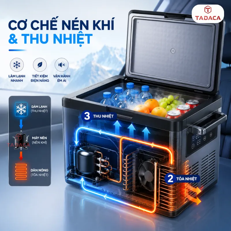 Cơ Chế Hoạt Động Của Tủ Lạnh Trên Xe Ô Tô