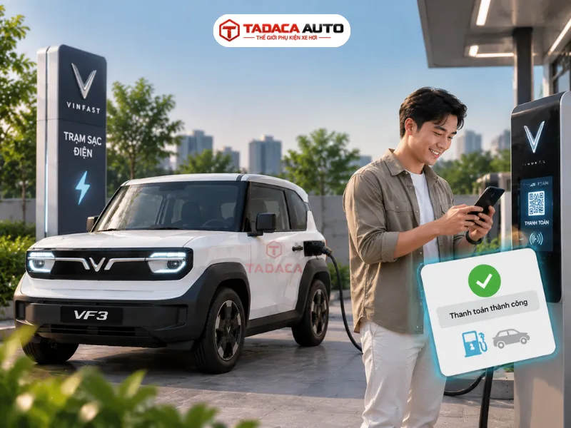 Tự tính tiền sạc VF3 theo phần trăm pin