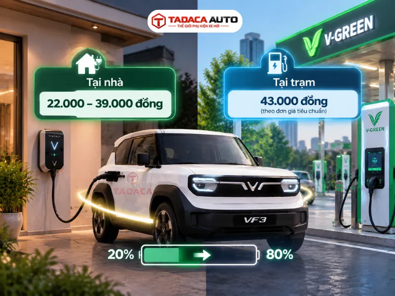 Sạc từ 20% lên 80% cần khoảng 11,18 kWh