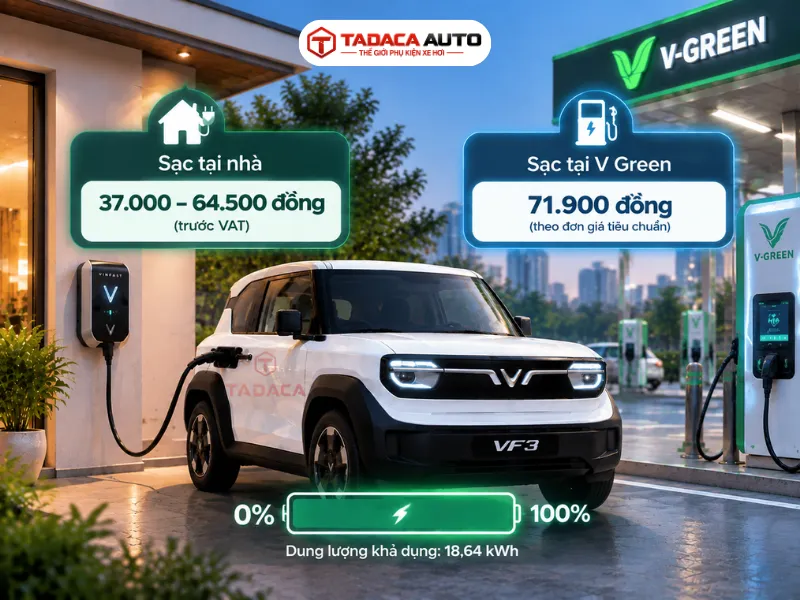 Sạc từ 20% lên 100% cần khoảng 14,91 kWh