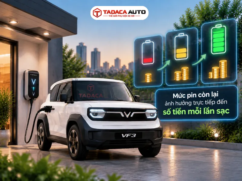Mức pin còn lại ảnh hưởng trực tiếp đến số tiền mỗi lần sạc