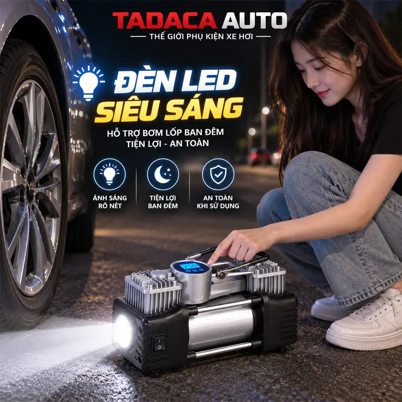 Thiết kế chắc chắn với hợp kim và có đèn LED chiếu sáng ban đêm