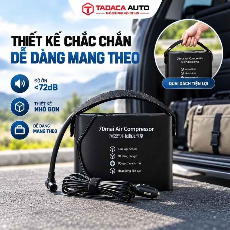Thiết kế chắc chắn, độ ồn dưới 72 dB và dễ dàng mang theo