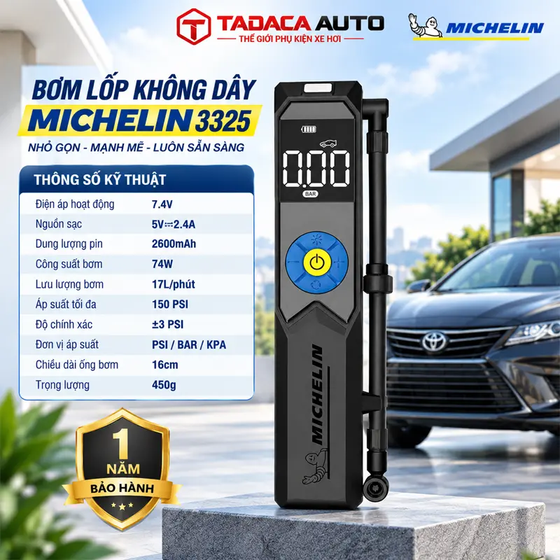 Thông tin sản phẩm bơm lốp không dây Michelin 3325