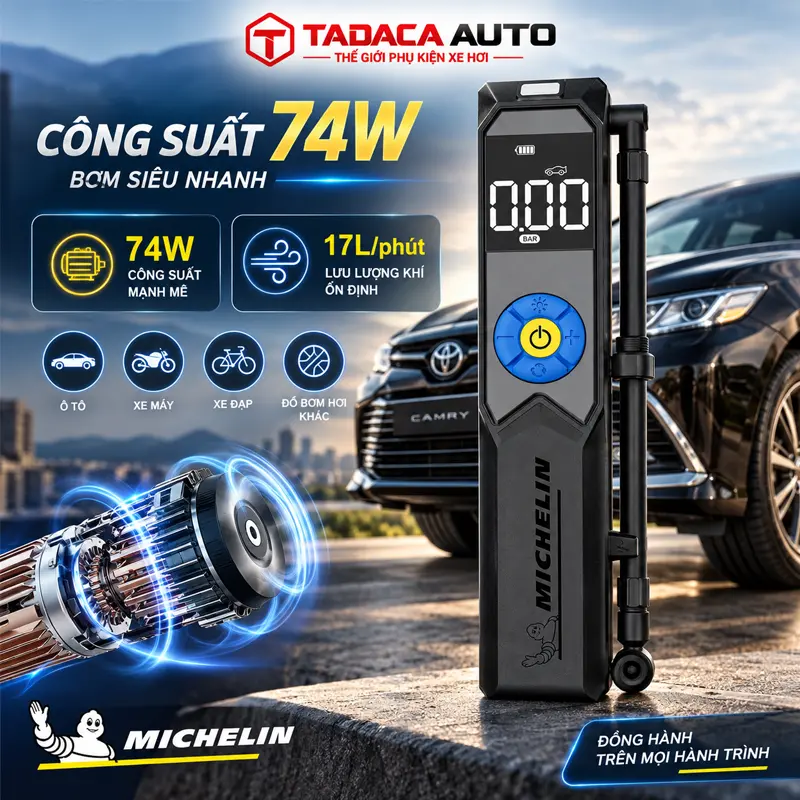 Công suất 74W, lưu lượng khí 17L/phút