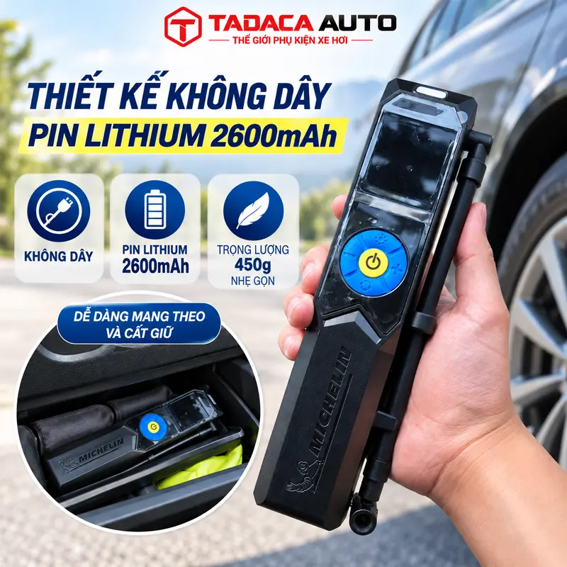 Thiết kế không dây, pin Lithium 2600mAh tiện lợi