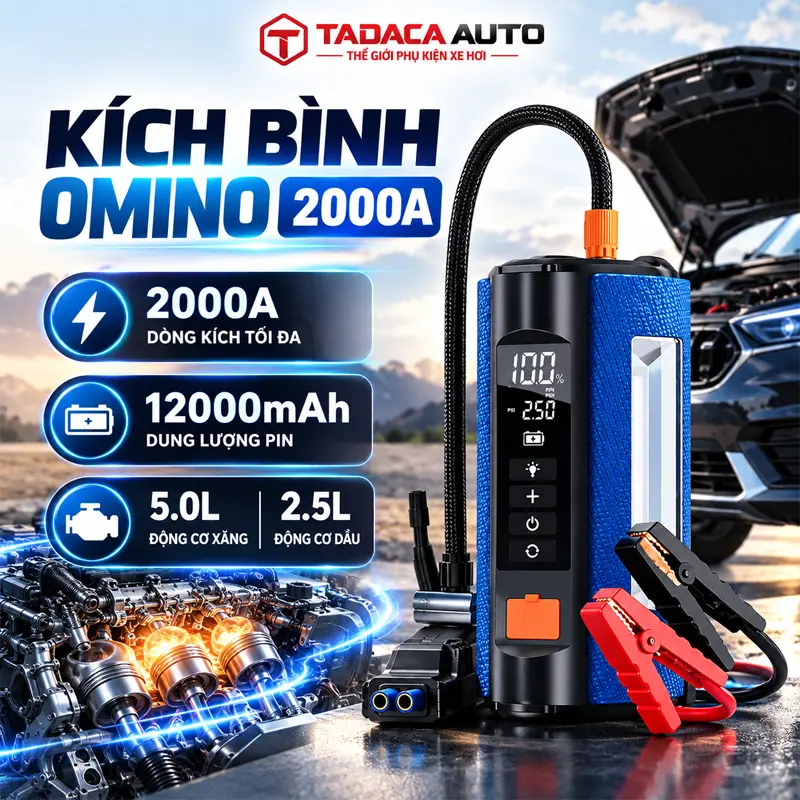 Pin 12.000mAh, dòng kích tối đa lên đến 2000A