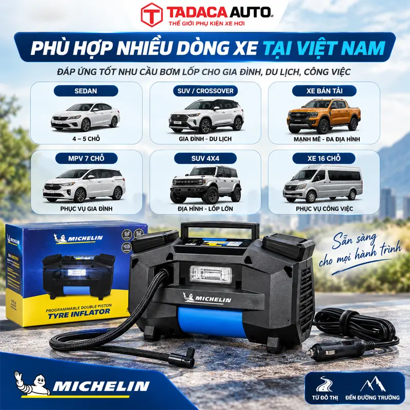 Bơm lốp Michelin 12314 phù hợp cho những dòng xe nào tại Việt Nam bạn nên biết