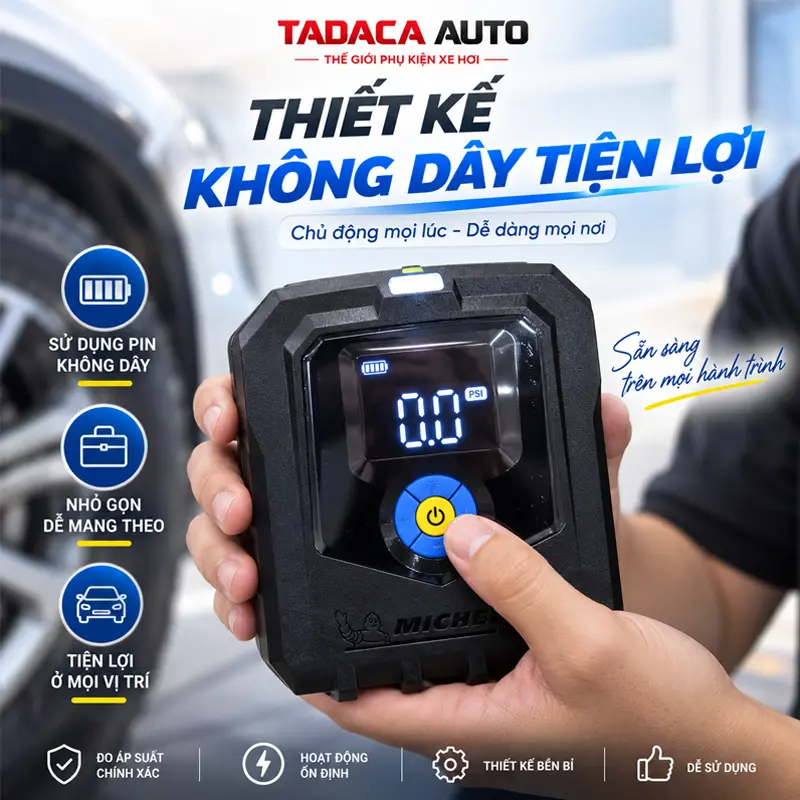 Thiết kế không dây tiện lợi, dễ dàng sử dụng ở mọi vị trí