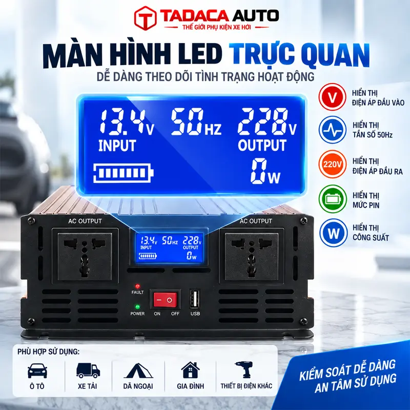 Màn hình LED trực quan, dễ theo dõi tình trạng hoạt động