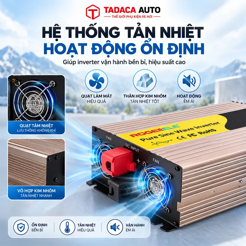 Hệ thống tản nhiệt giúp inverter hoạt động ổn định hơn