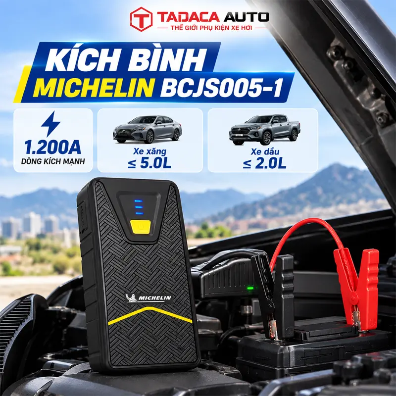 Dòng kích mạnh lên đến 1.200A, hỗ trợ khởi động ô tô nhanh chóng 