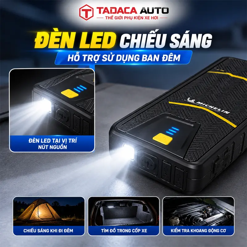 Tích hợp đèn LED chiếu sáng, hỗ trợ sử dụng ban đêm 