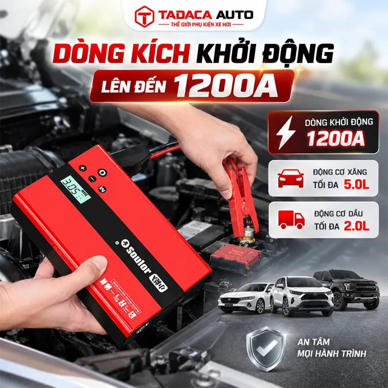 Dòng kích khởi động lên đến 1200A