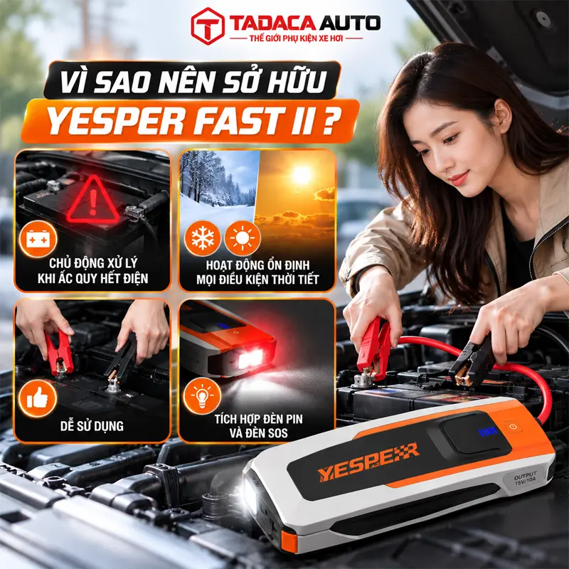 Có nên sử dụng kích bình ắc quy ô tô Yesper Fast II