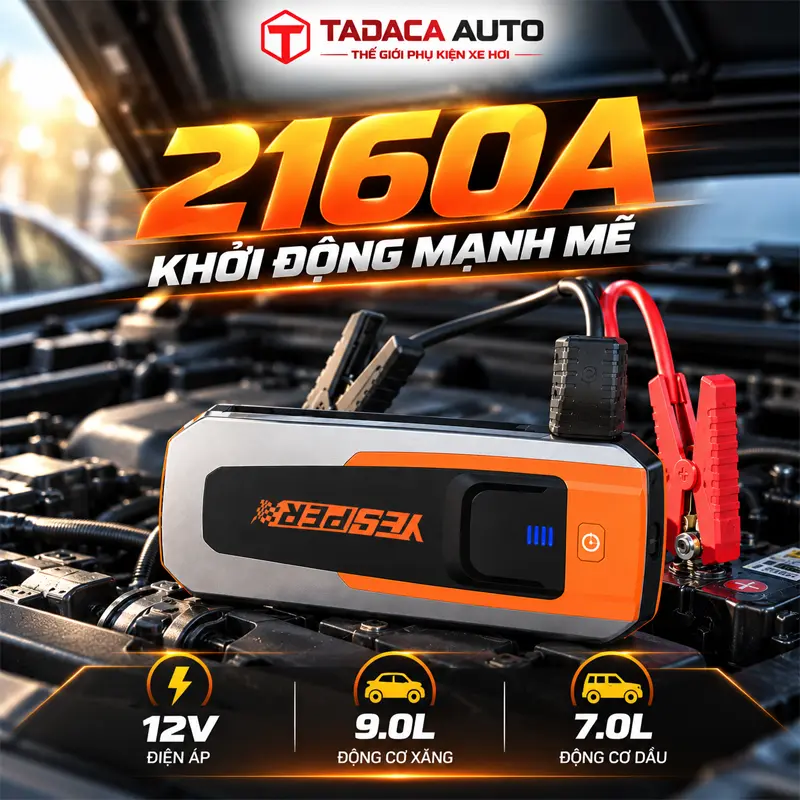 Dòng kích tối đa 2160A – hỗ trợ khởi động mạnh mẽ  