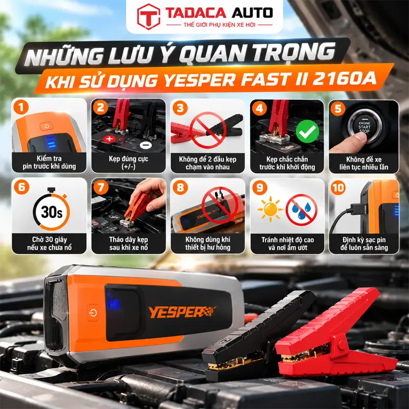 Những lưu ý quan trọng khi sử dụng Yesper Fast II 2160A  