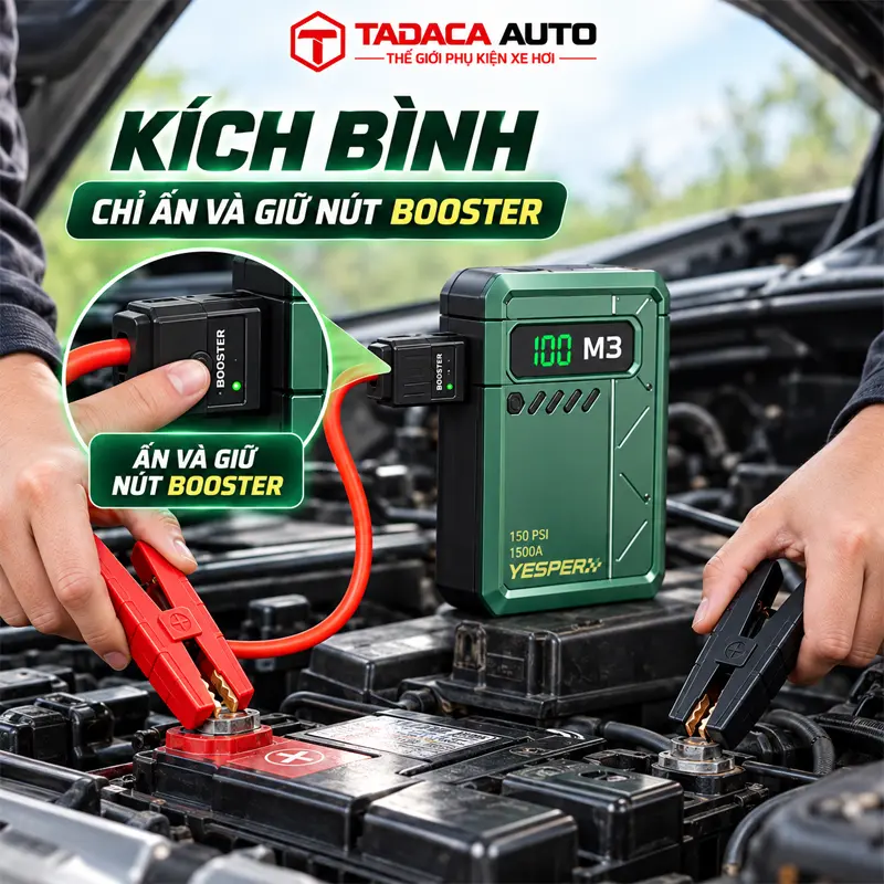 Hướng dẫn kích bình ô tô bằng Yesper M3