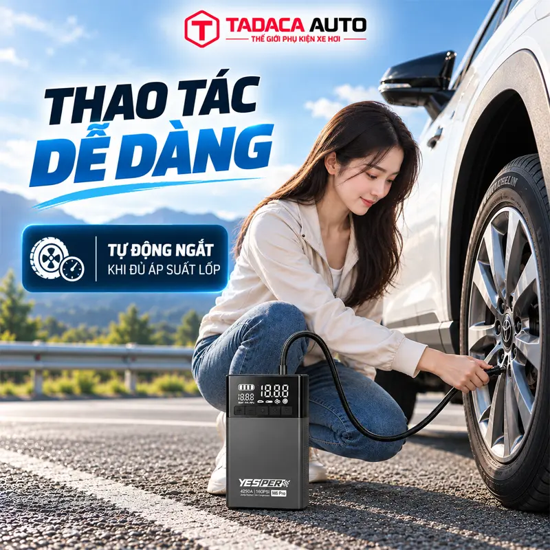 Hướng dẫn bơm lốp ô tô khẩn cấp