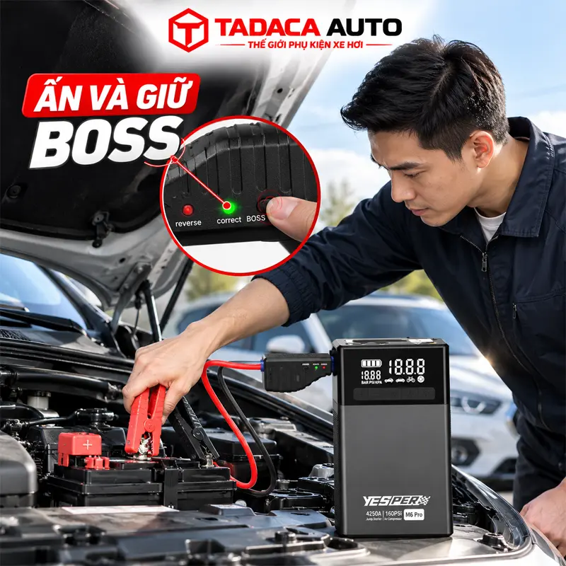 Hướng dẫn kích bình khởi động xe ô tô
