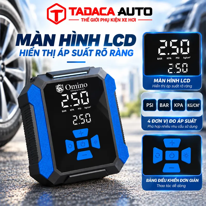 Màn hình LCD hiển thị áp suất rõ ràng
