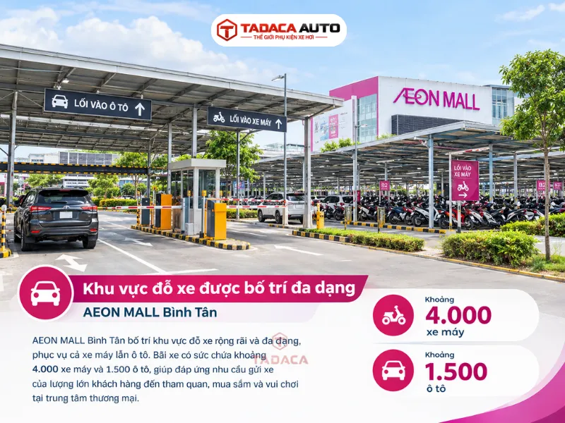 Khu vực đỗ xe được bố trí đa dạng