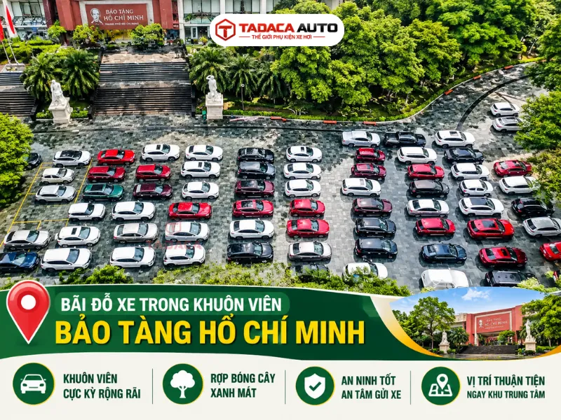 Bãi đỗ xe trong khuôn viên Bảo tàng Hồ Chí Minh