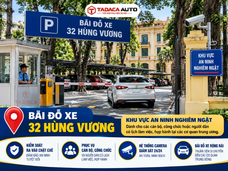 Bãi đỗ xe khu vực phố Hùng Vương