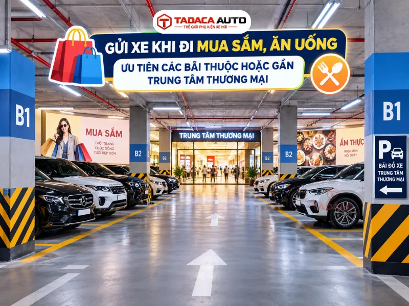 Gửi xe khi đi mua sắm và ăn uống